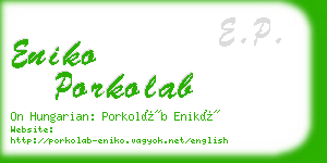 eniko porkolab business card